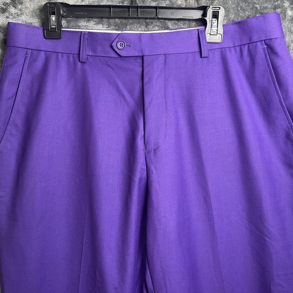 CONCITOR Men's Dress Pants  Flat Front  PURPLE INDIGO  Size 36 NWOT